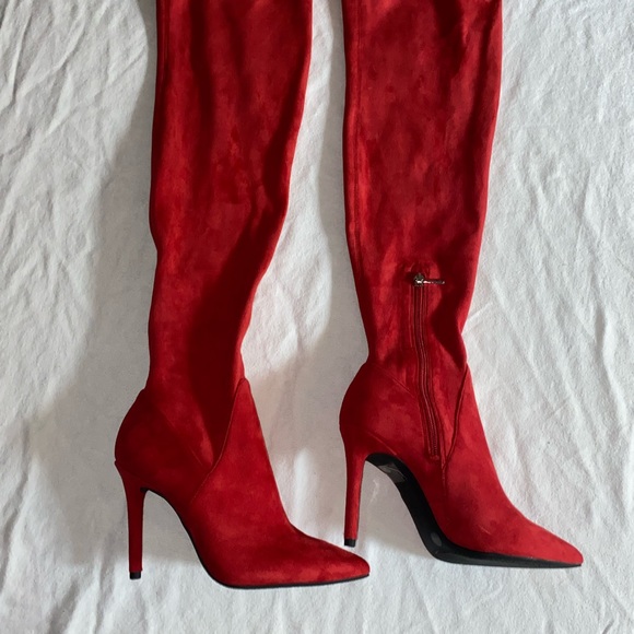 Jessica Simpson Knee High Red Boots NEW size 6M - Picture 2 of 5